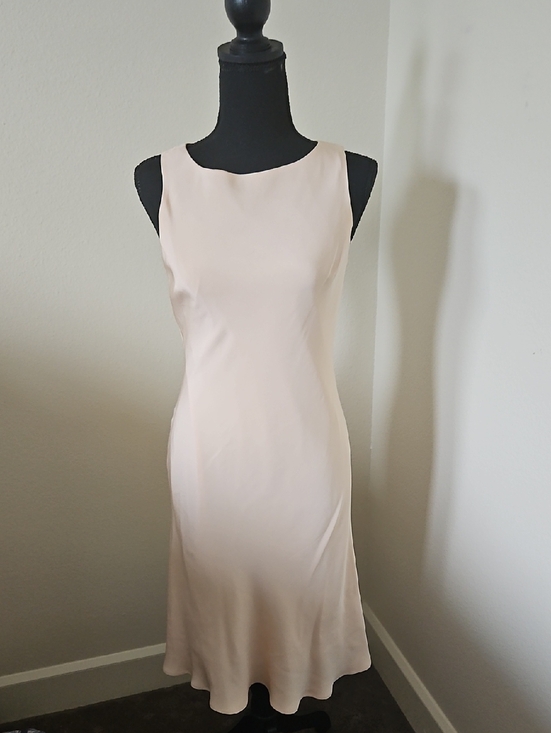 Casual Corner Dresses & Skirts - 100% Peach-Pink Silk Slip Dress